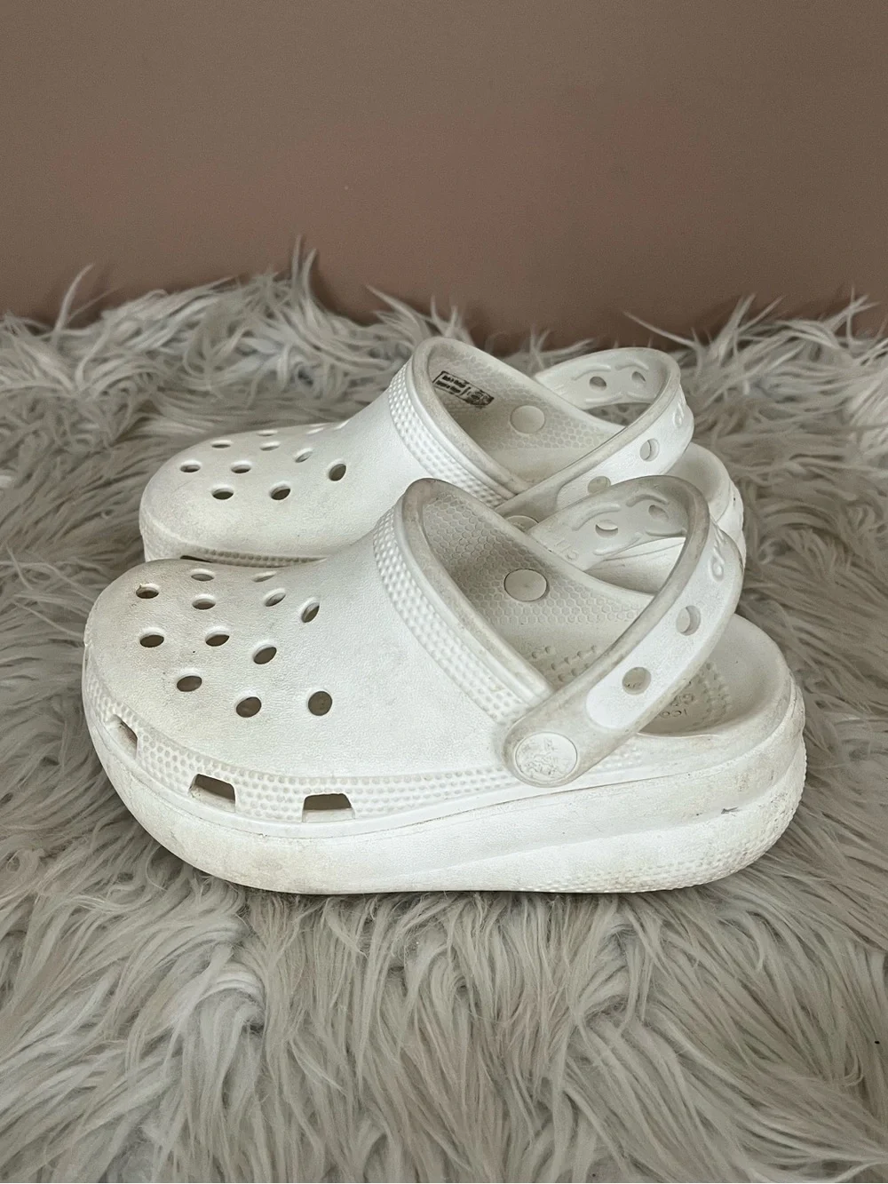 {CROCS} Platform Clog Sandals in White - Youth 11